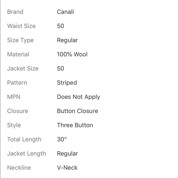 CANALI NAVY BLUE WOOL PINSTRIPE BLAZER SIZE 50 - Picture 7 of 7